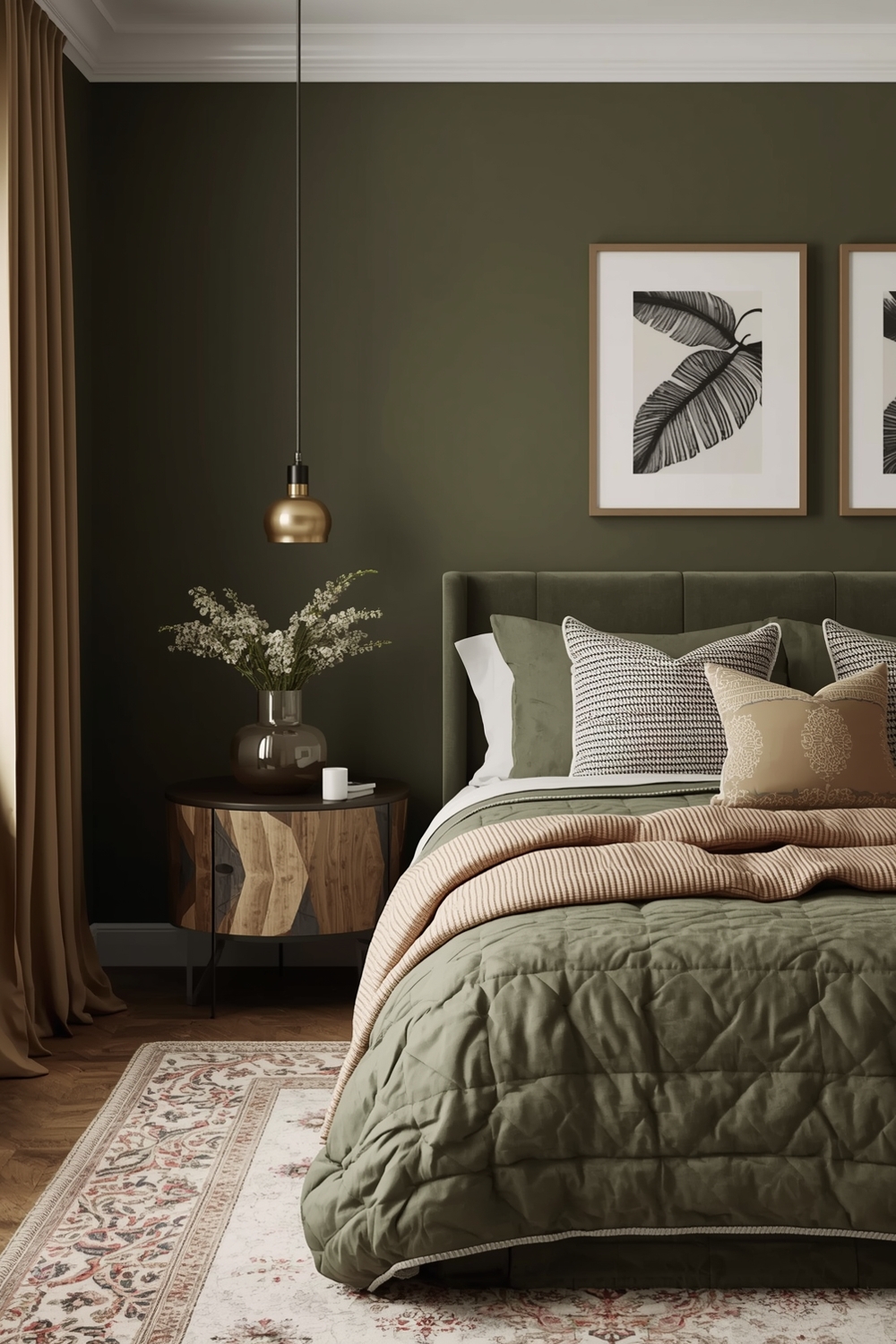 Cozy Olive Green Bedroom Layouts