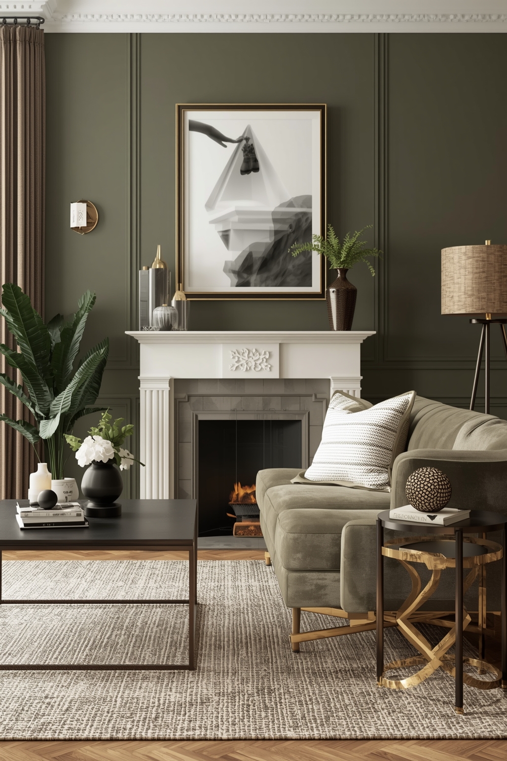 Cozy Olive Green Living Room Layouts