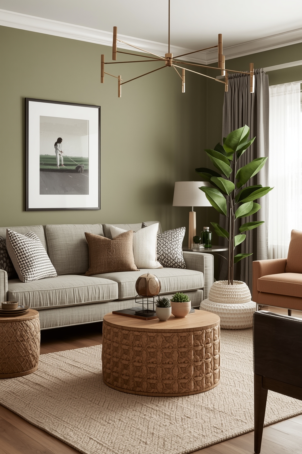 Cozy Olive Green Living Room Layouts