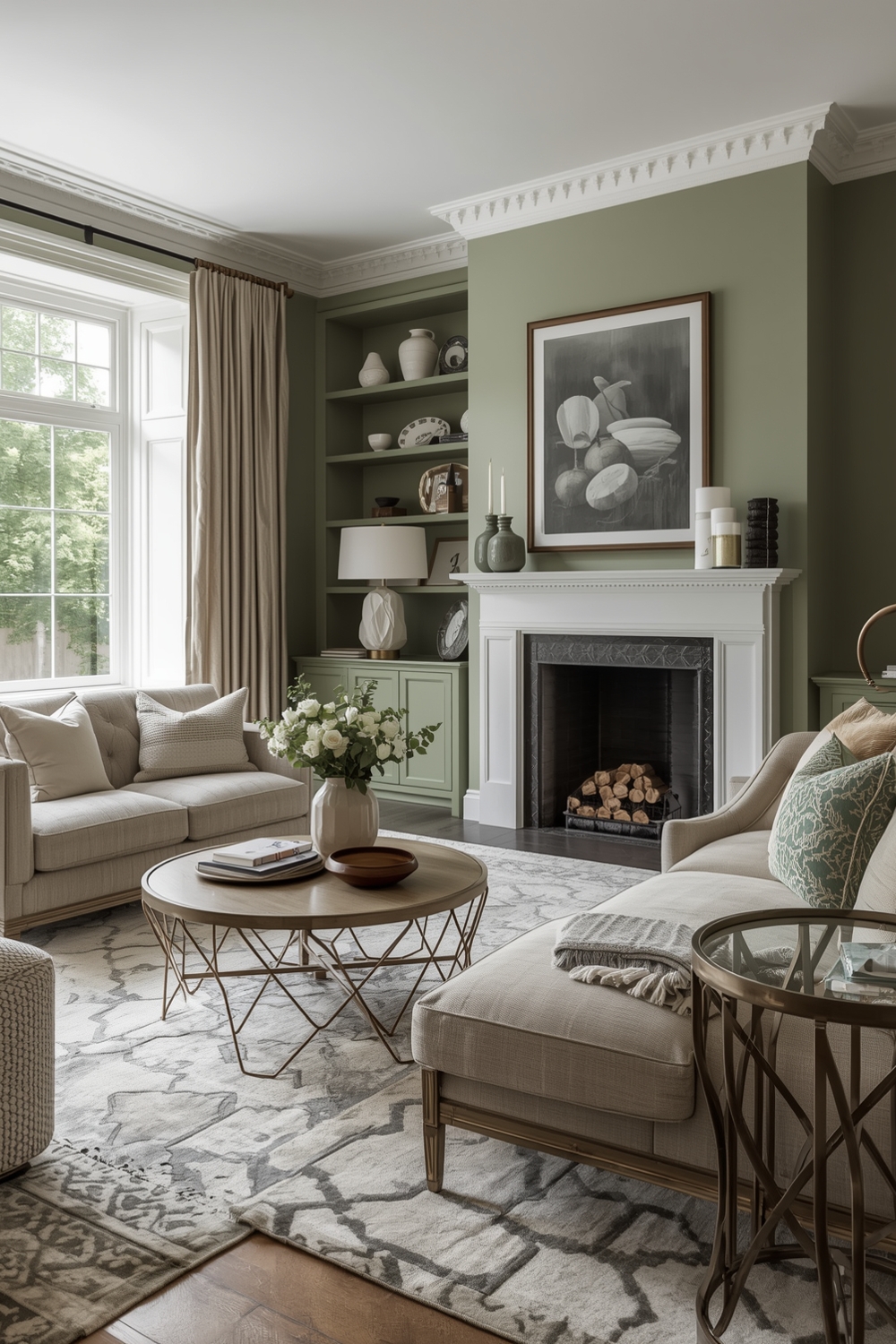 Cozy Sage Green Living Room Designs