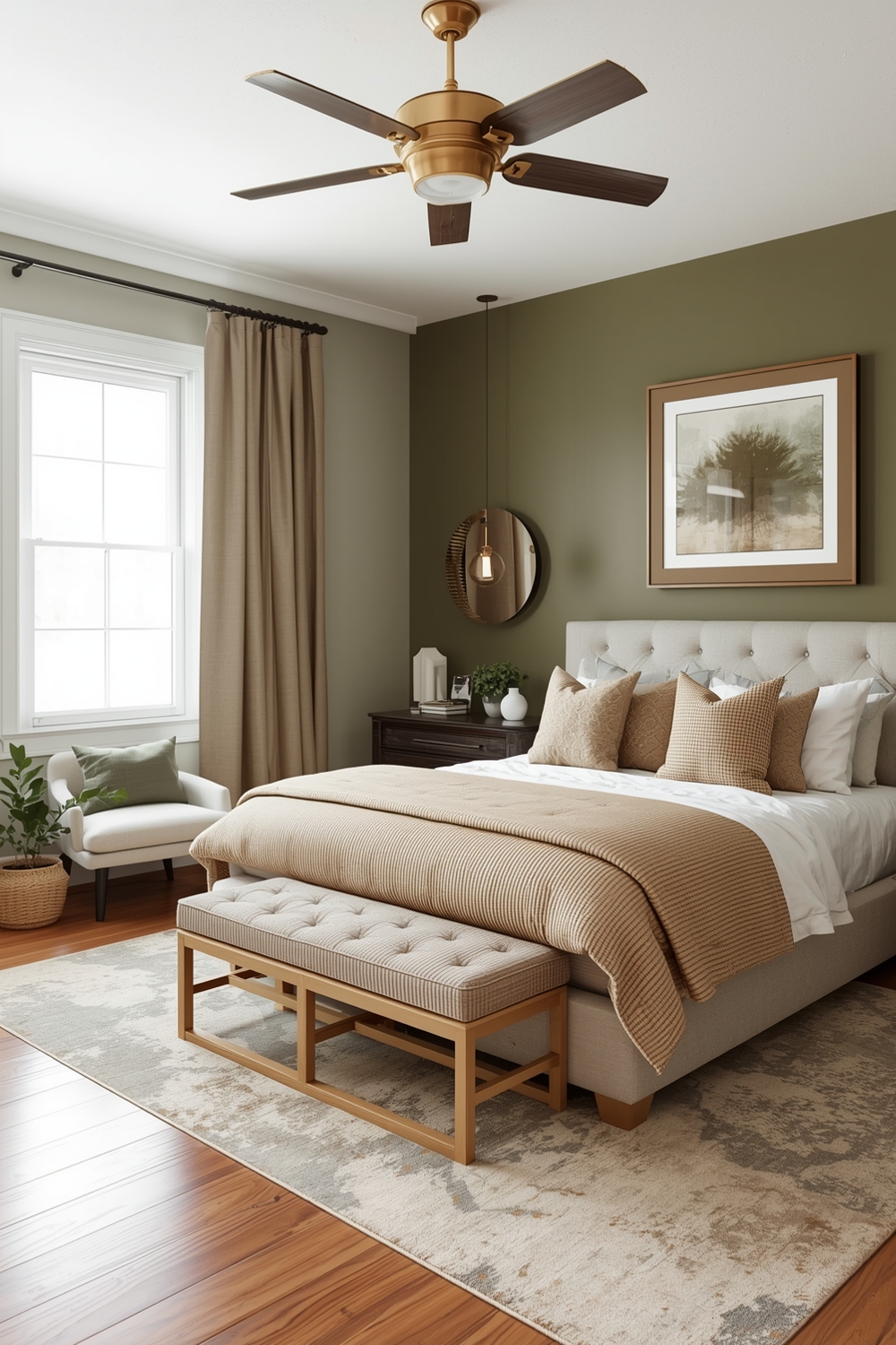 Functional Olive Green Bedroom Layouts