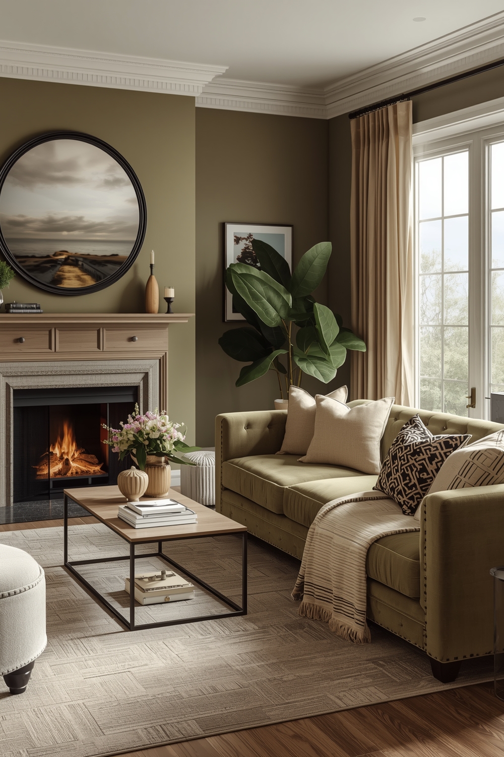 Functional Olive Green Living Room Layouts