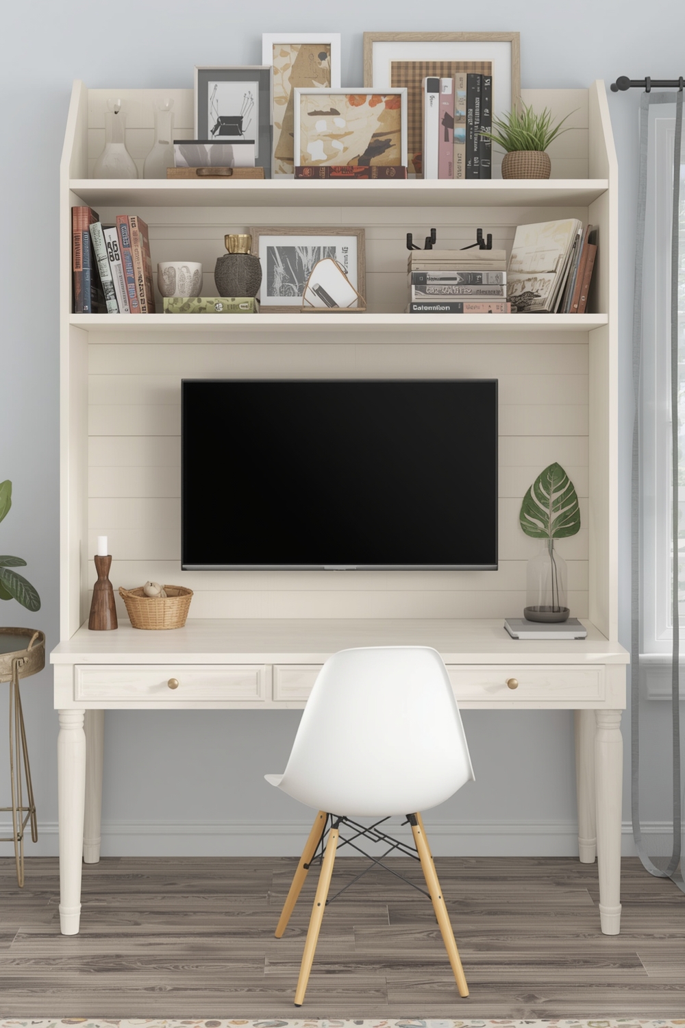 Functional TV Wall Workspace
