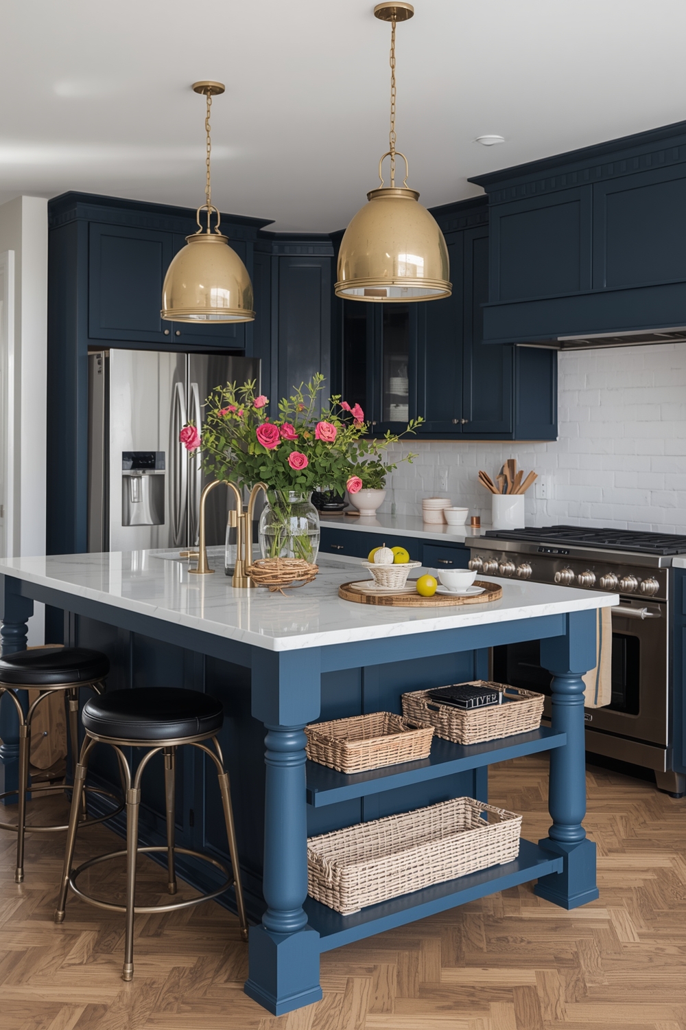 Kitchen Island Color Accents