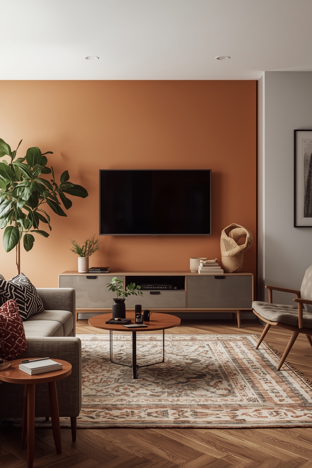 Living Room TV Wall Color Accents