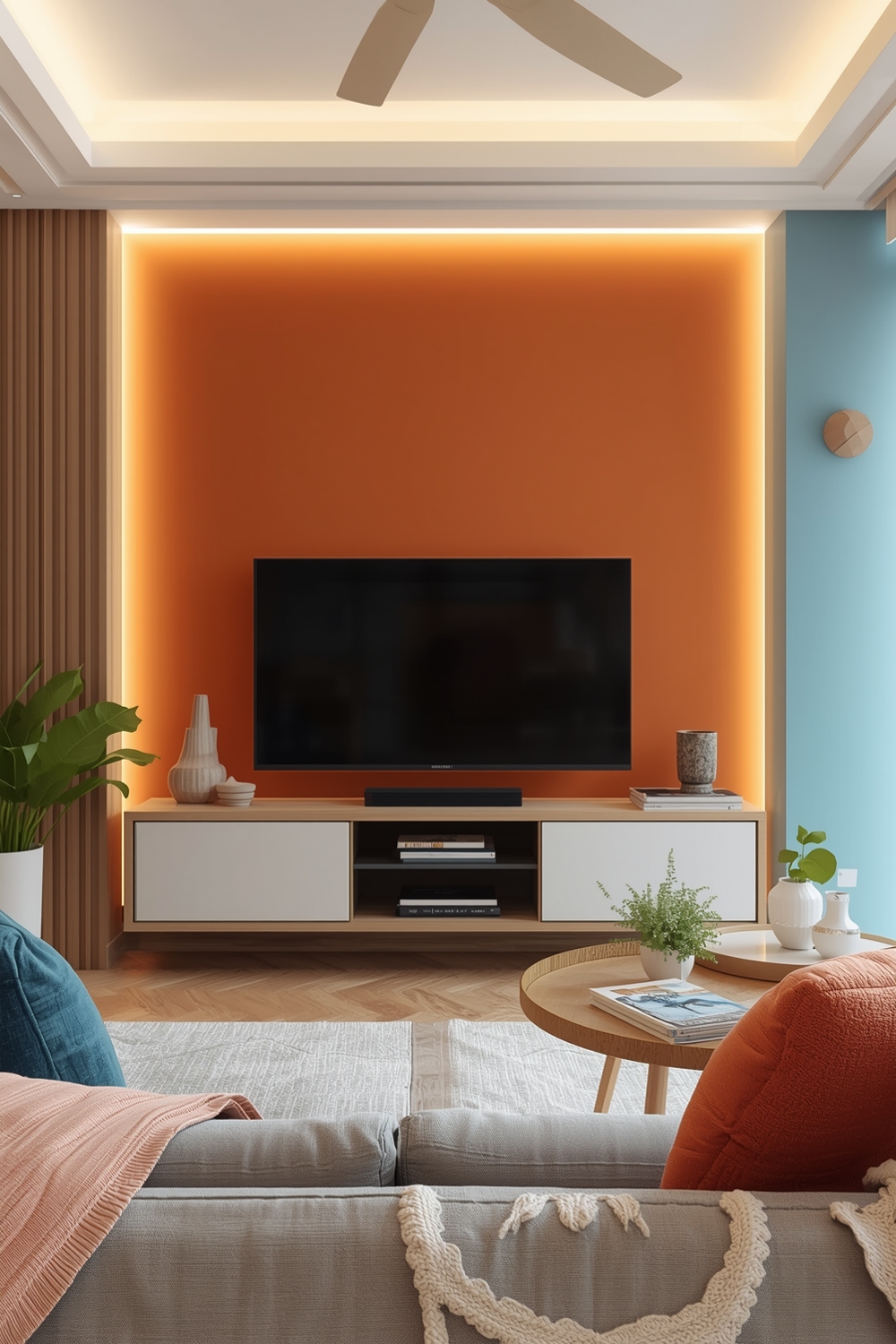 Living Room TV Wall Color and Decor