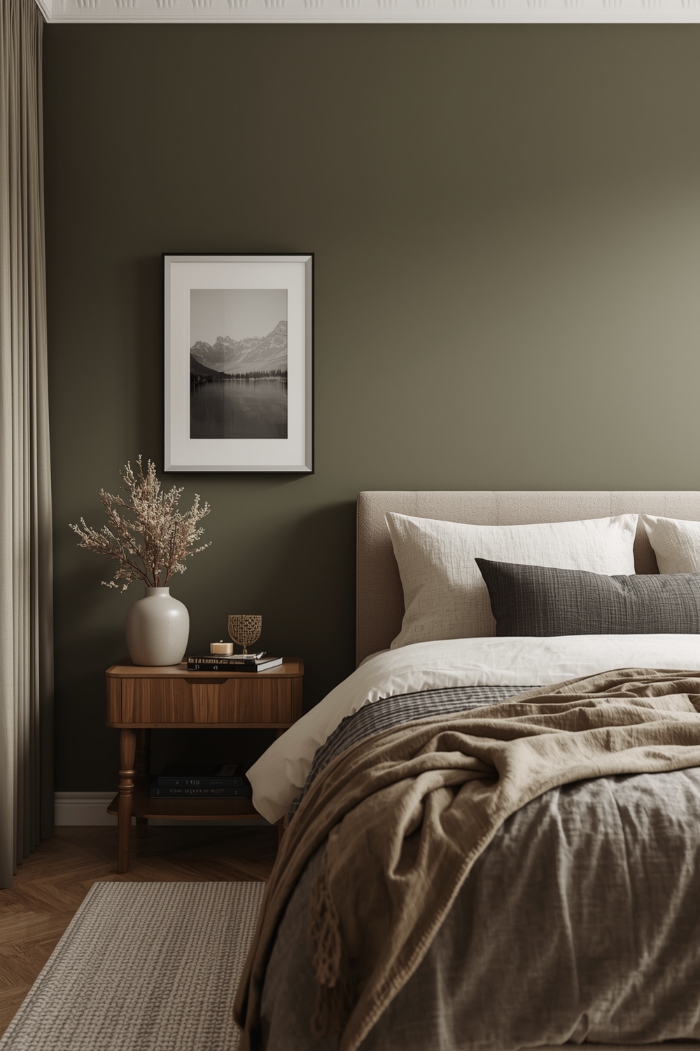 Minimalist Olive Green Bedroom Layouts