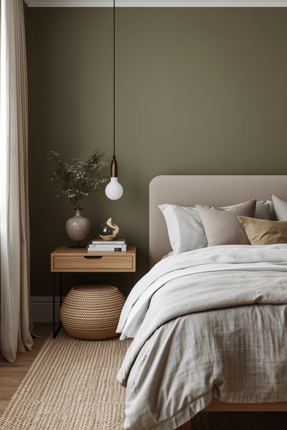 Minimalist Olive Green Bedroom Layouts
