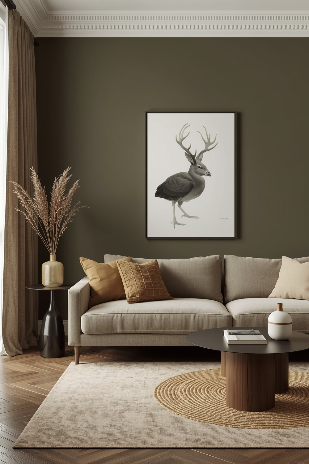 Minimalist Olive Green Living Room Layouts