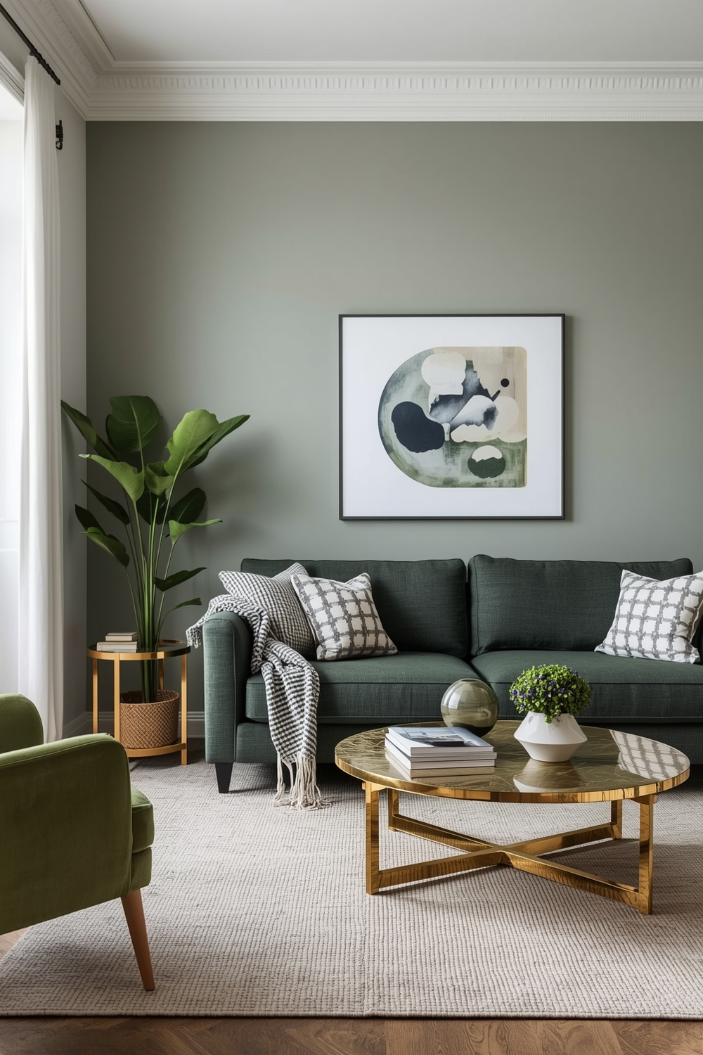 Minimalist Sage Green Living Room Layouts