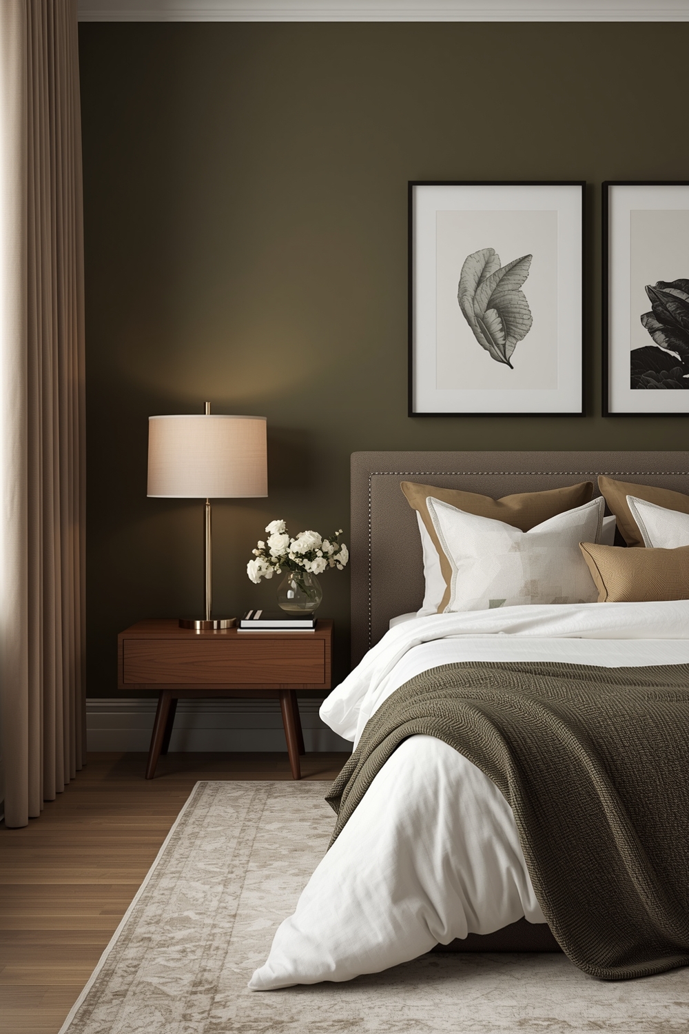 Modern Olive Green Bedroom Layouts