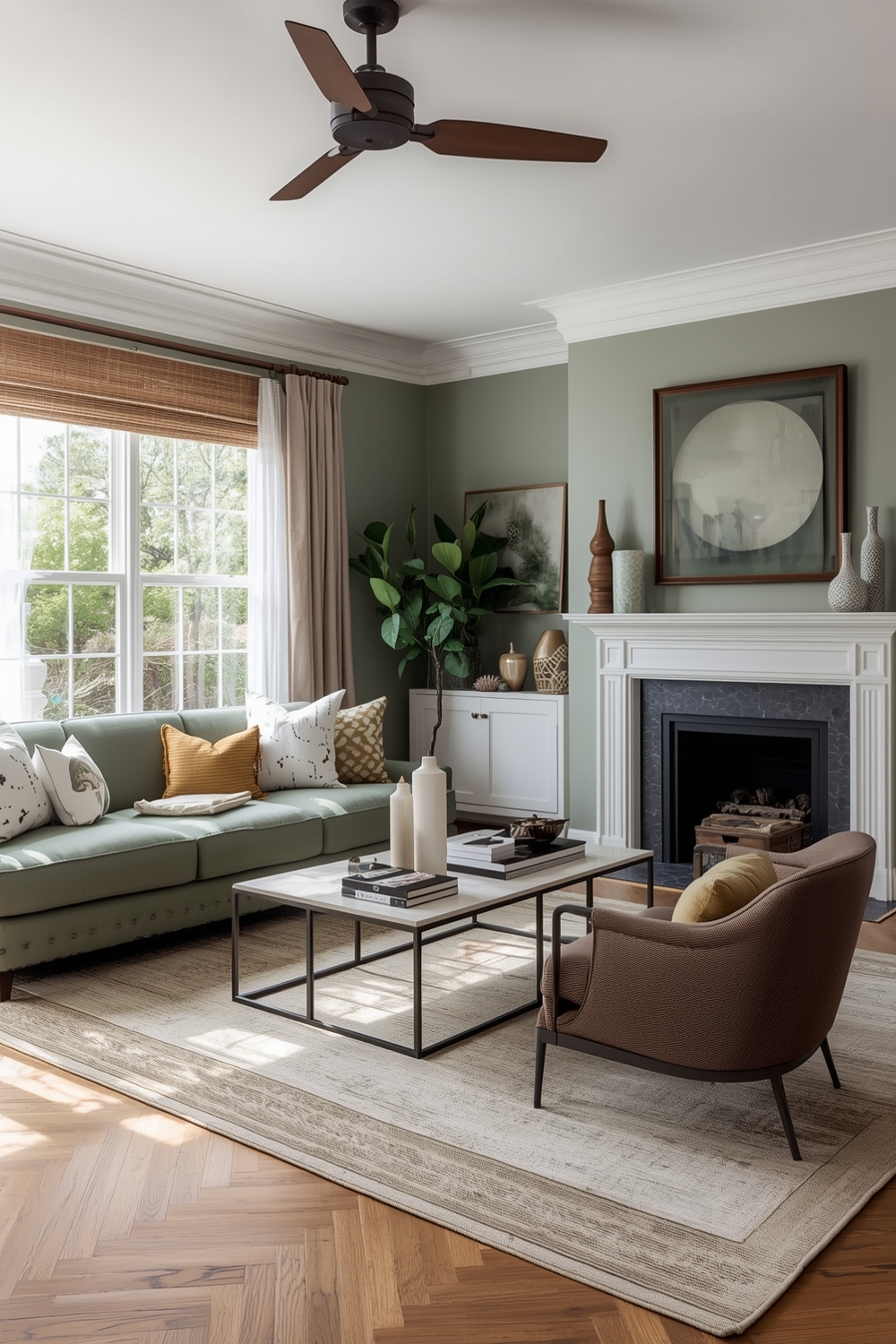 Modern Sage Green Living Room Designs
