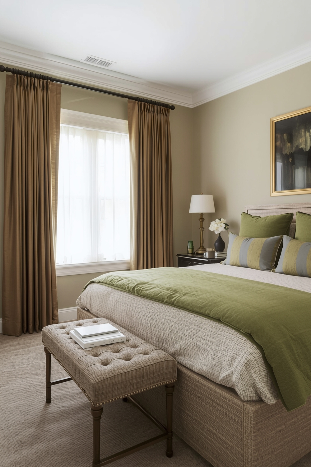 Olive Green Bedroom Accent Ideas