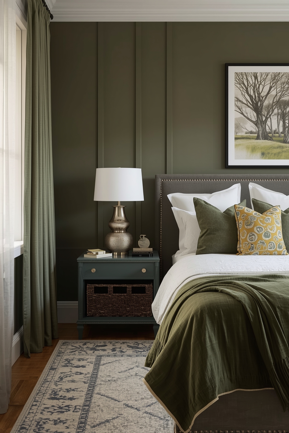 Olive Green Bedroom Accent Ideas