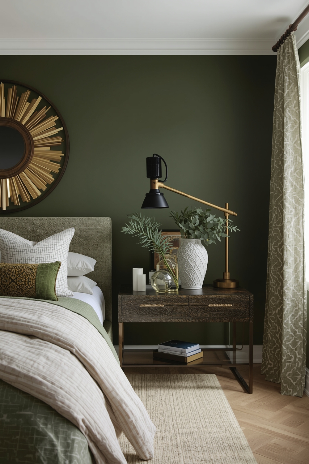 Olive Green Bedroom Accent Layouts