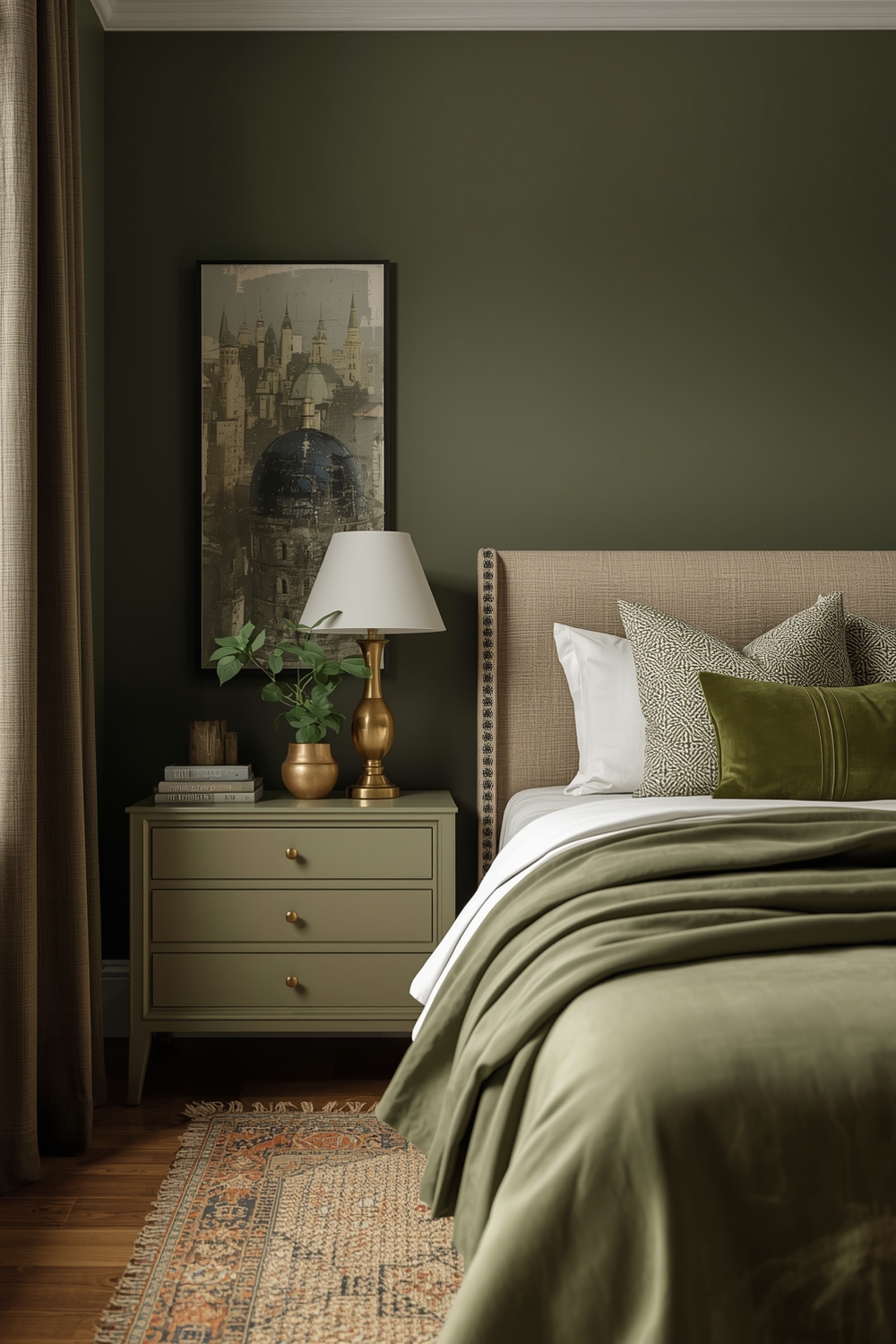 Olive Green Bedroom Color Accents