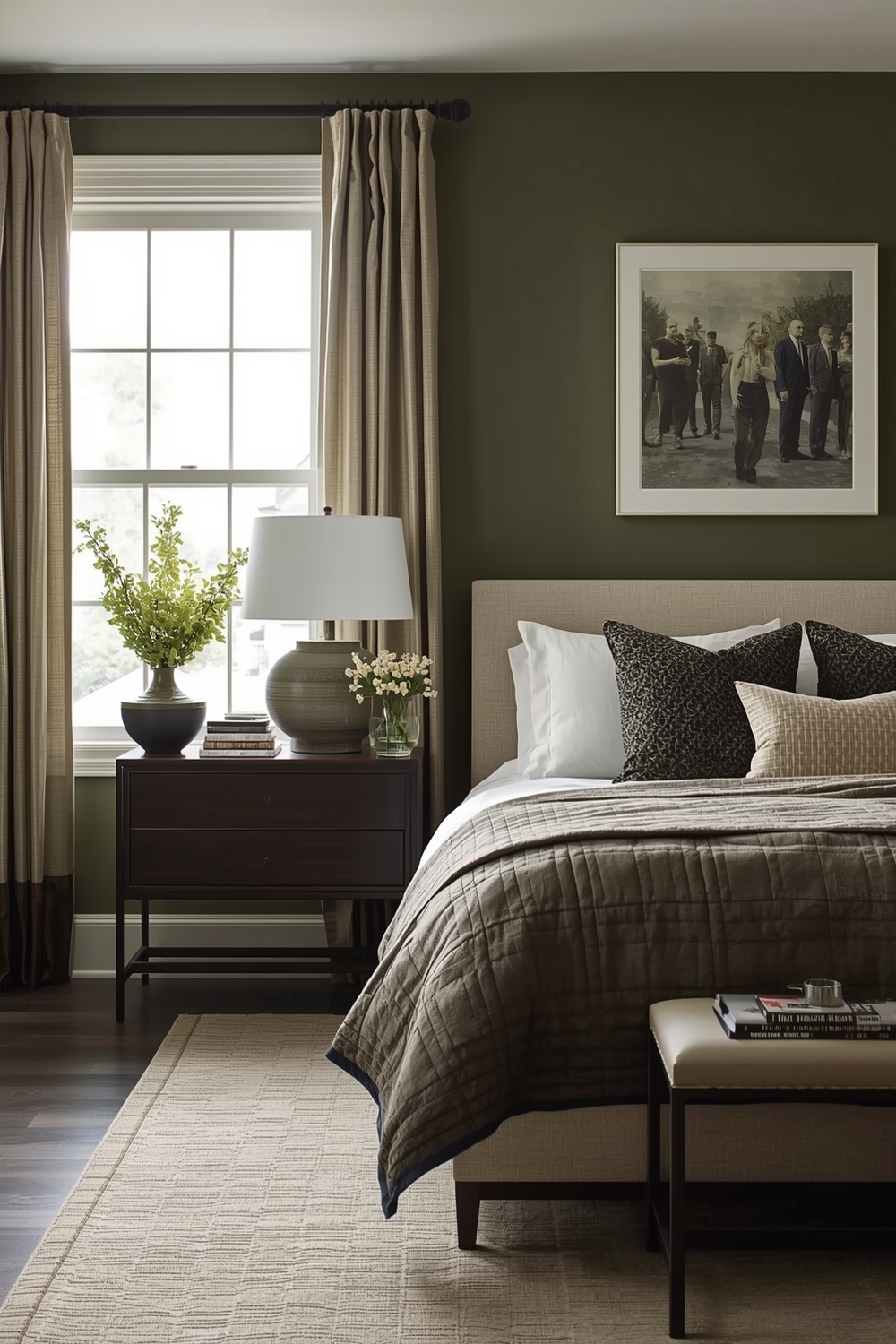 Olive Green Bedroom Color Combinations