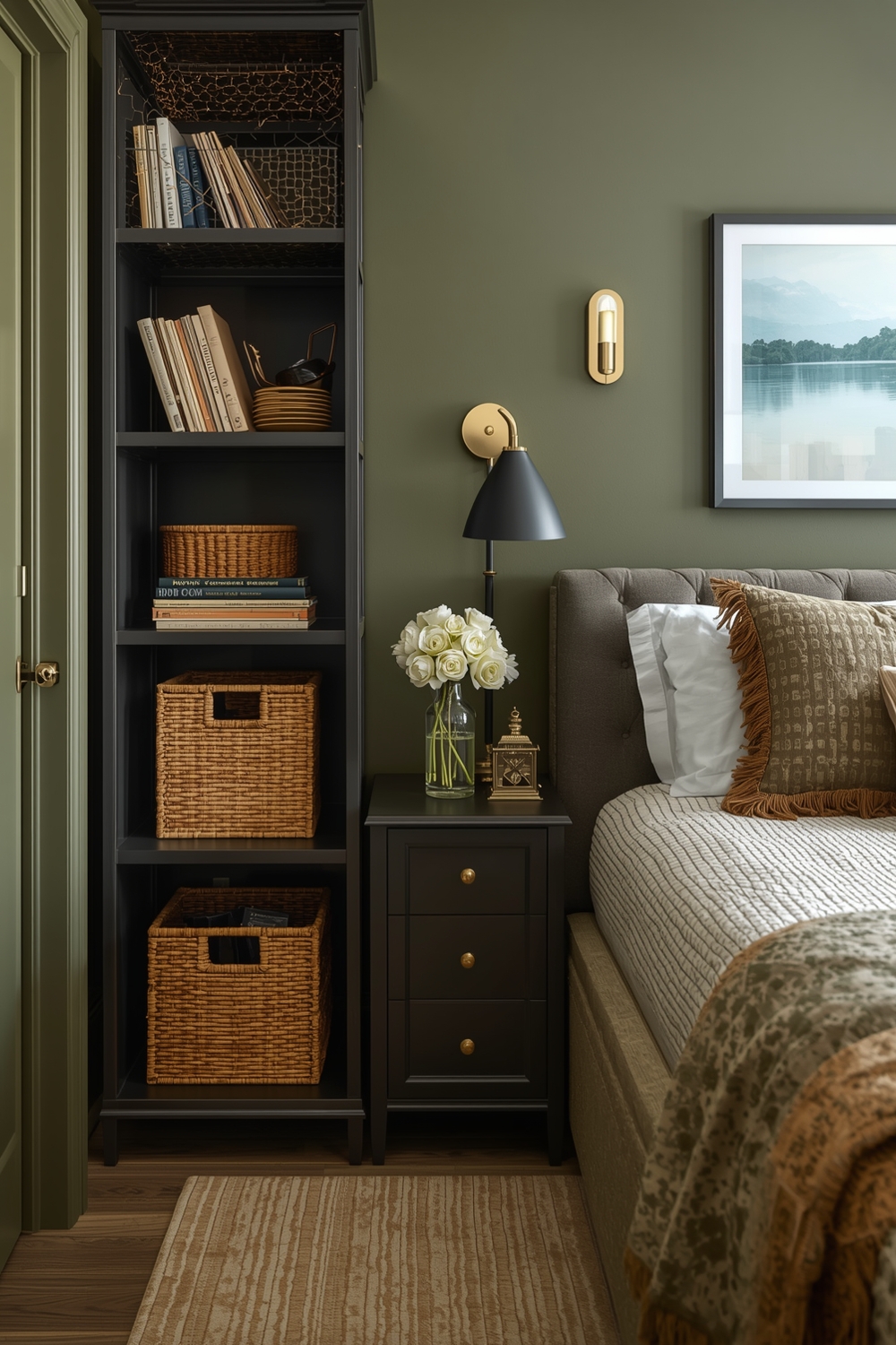 Olive Green Bedroom Storage Ideas