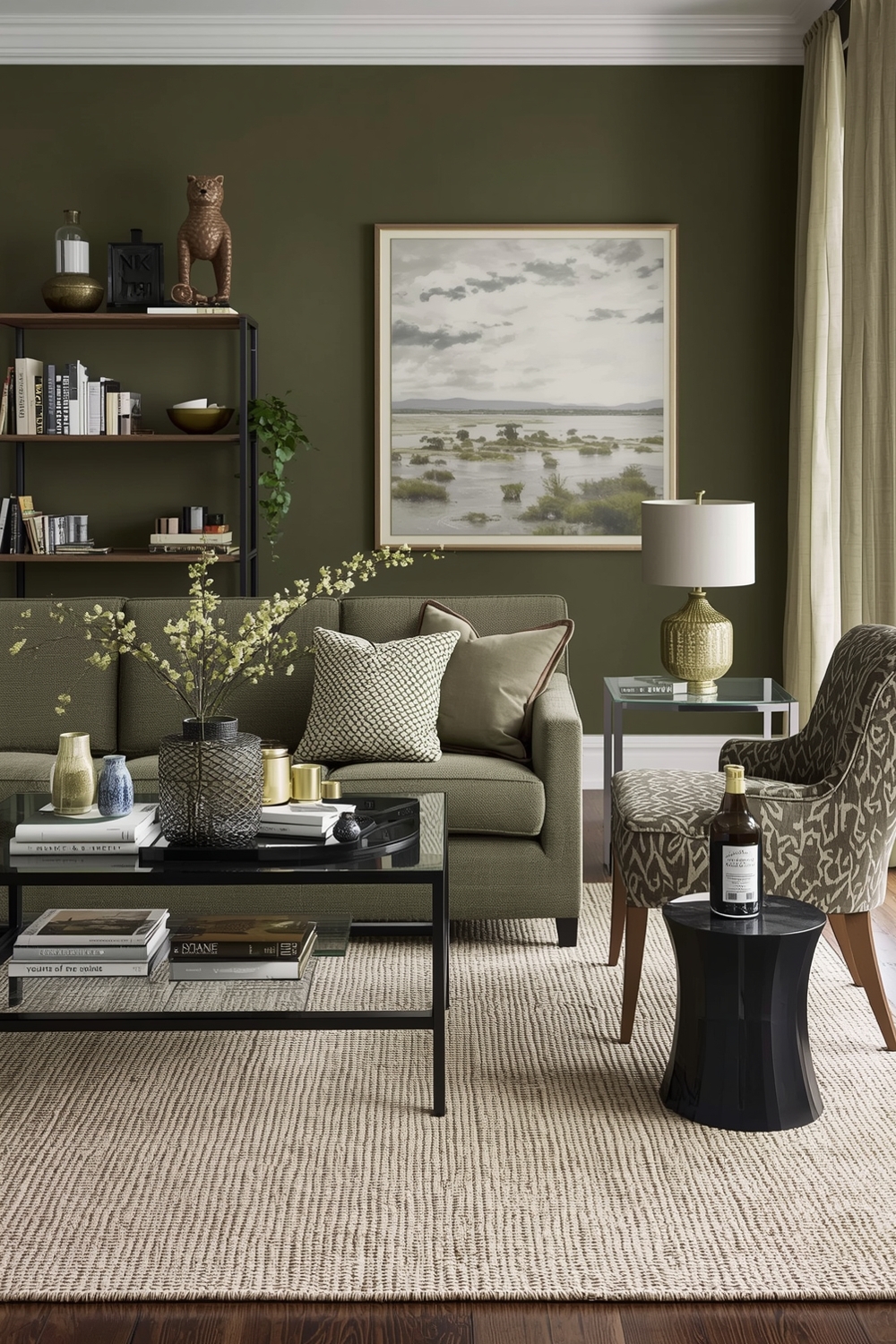 Olive Green Living Room Accent Ideas