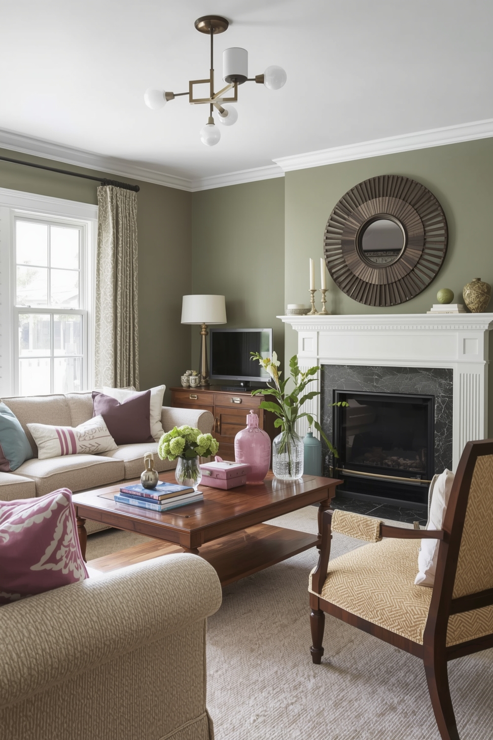 Olive Green Living Room Accent Ideas