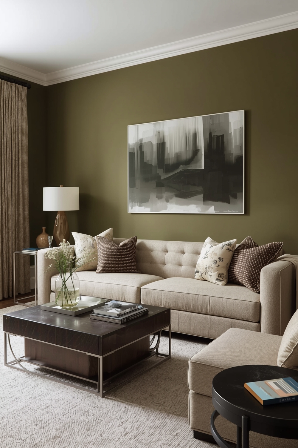 Olive Green Living Room Color Accents