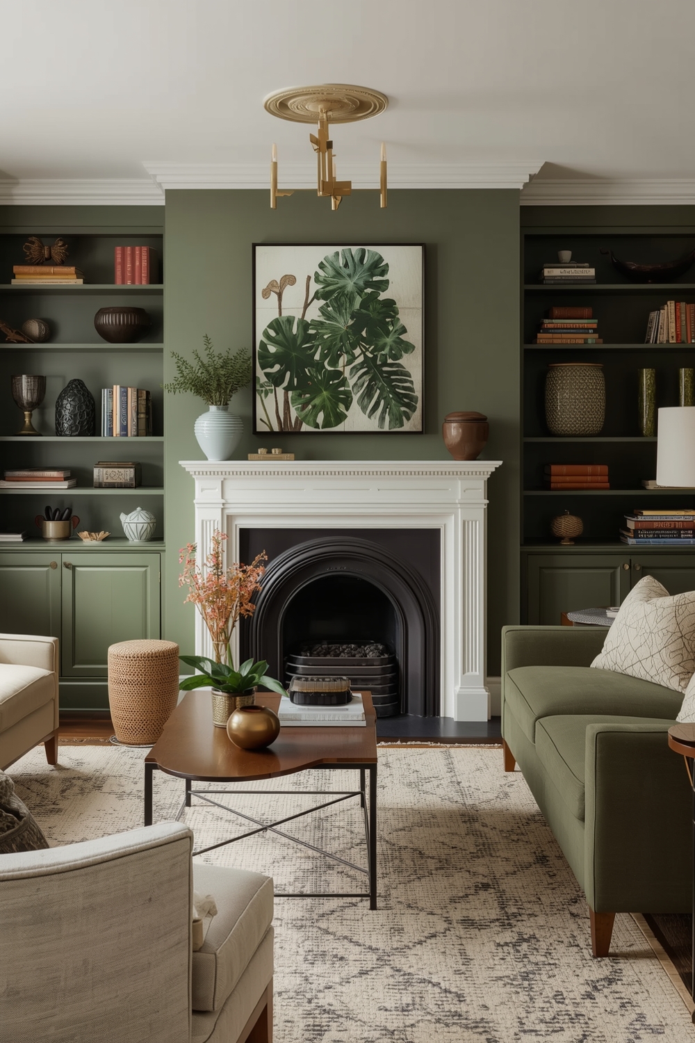 Olive Green Living Room Color Ideas