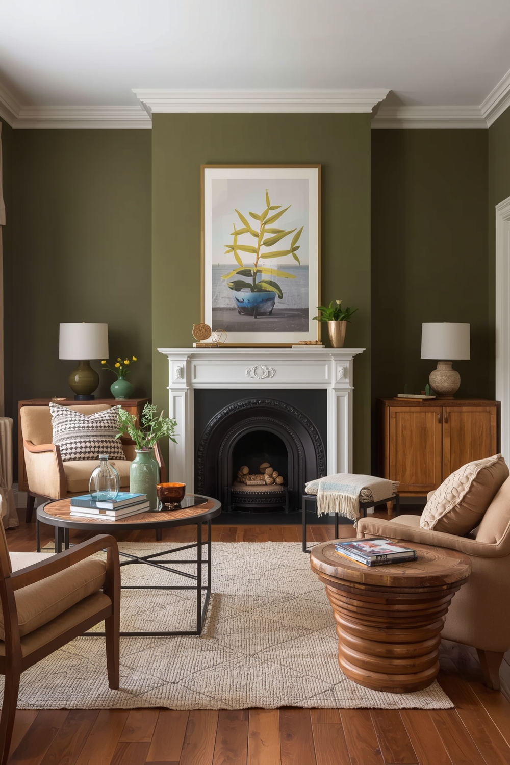 Olive Green Living Room Color Inspiration