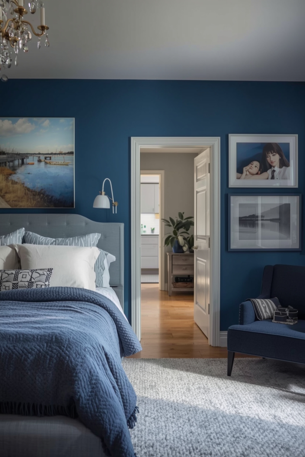 Open Concept Blue Bedroom Designs