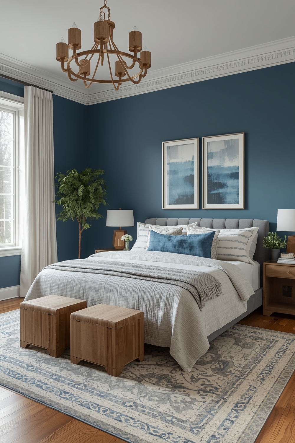 Open Concept Blue Bedroom Layouts