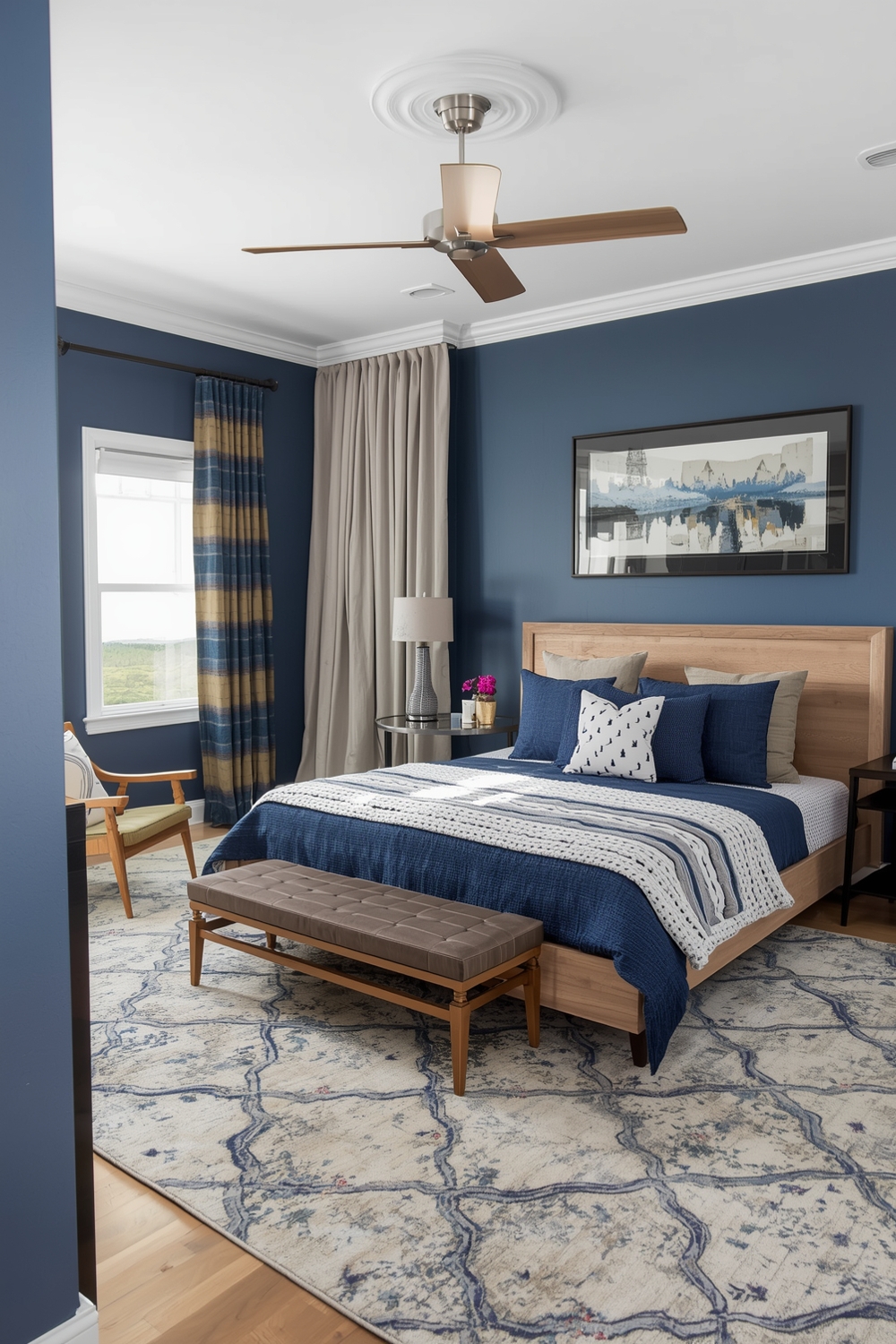 Open Concept Blue Bedroom Layouts