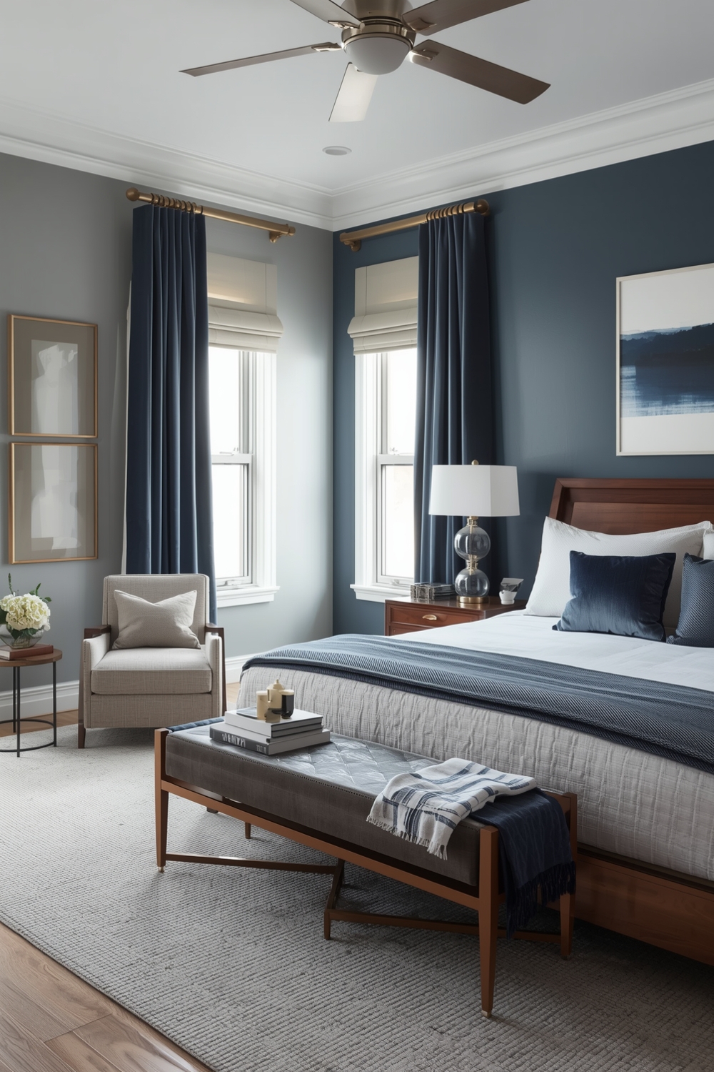 Open Concept Blue Bedroom Layouts