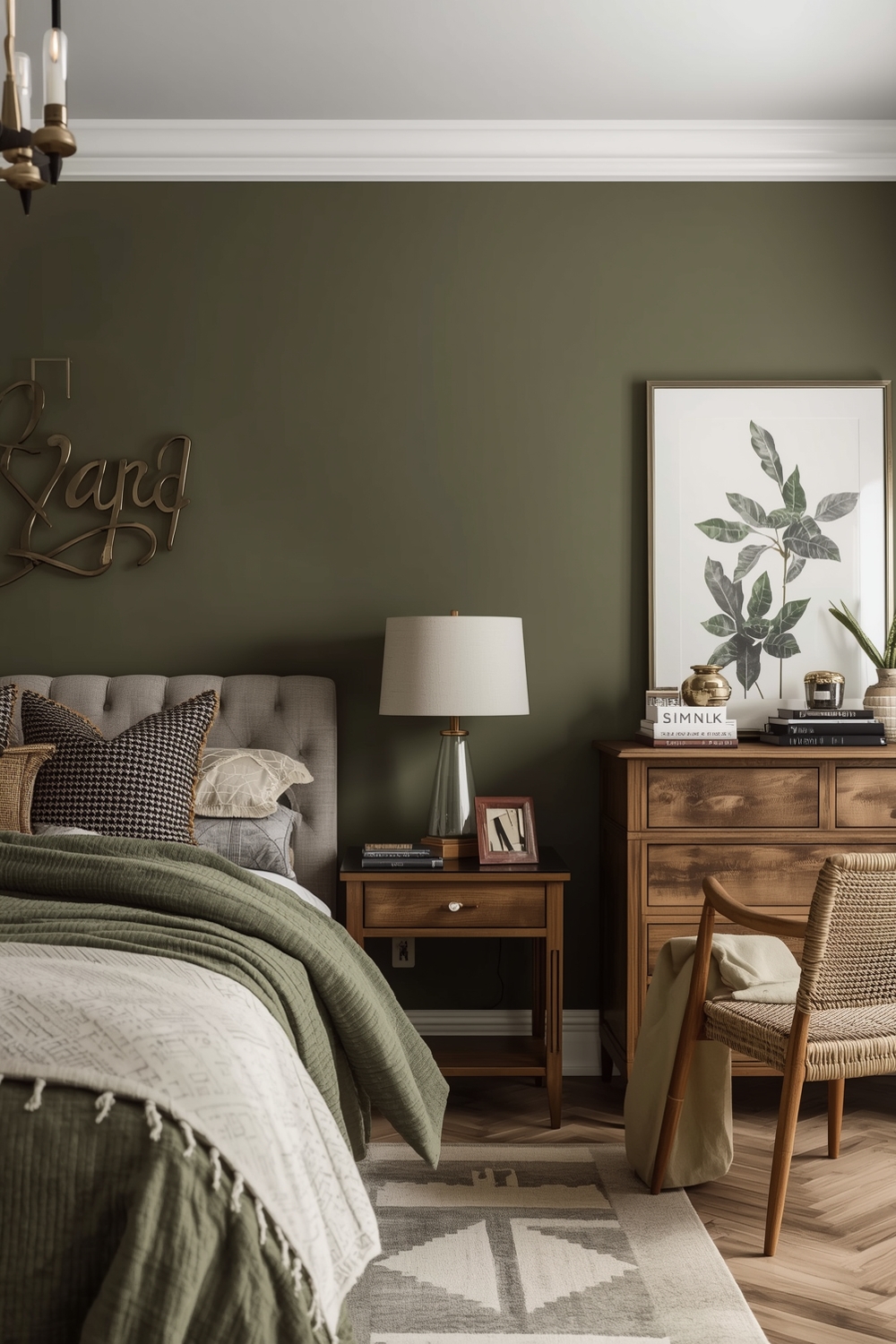 Open Concept Olive Green Bedroom Layouts
