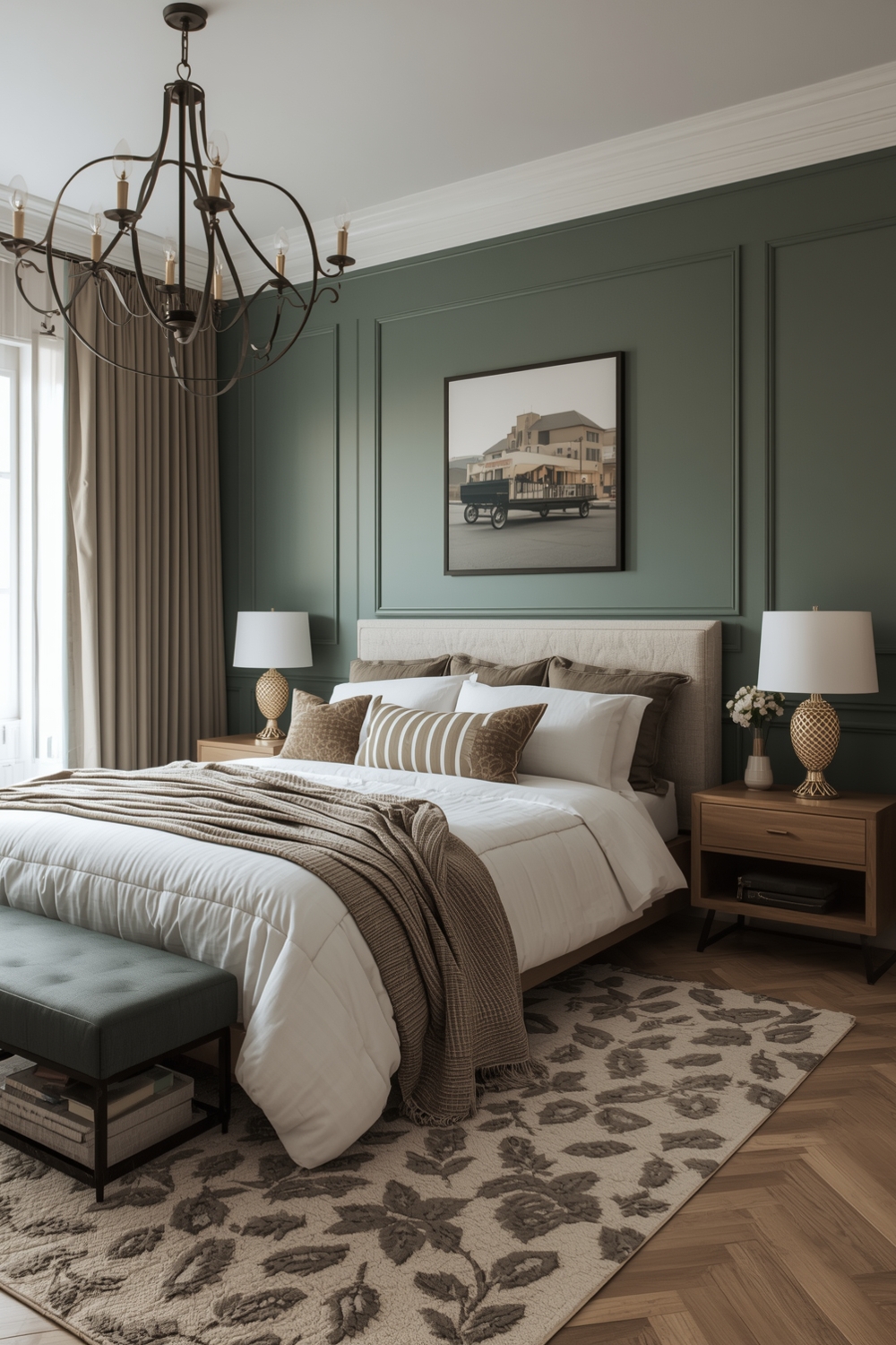 Open Concept Sage Green Bedroom Layouts