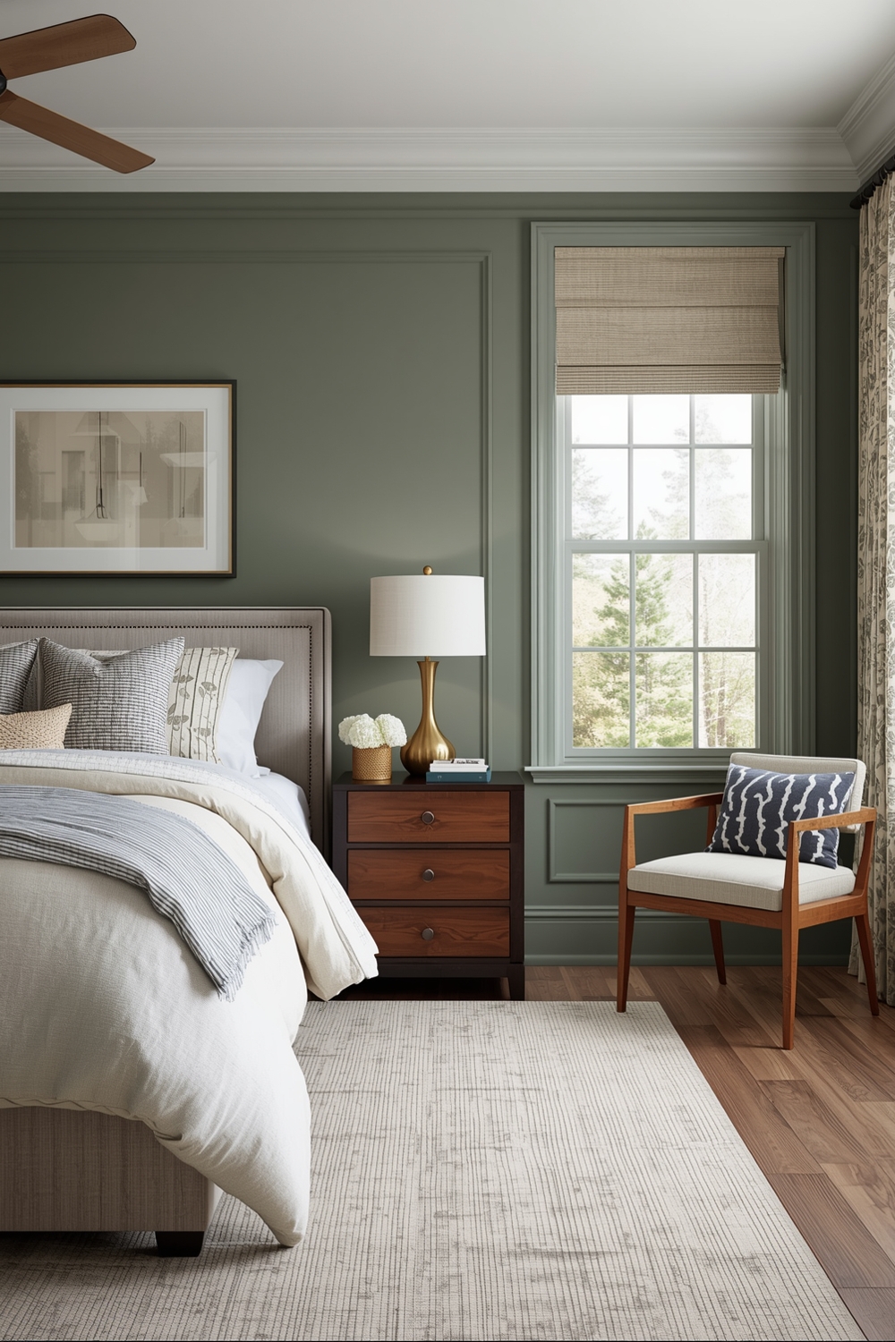 Open Concept Sage Green Bedroom Layouts