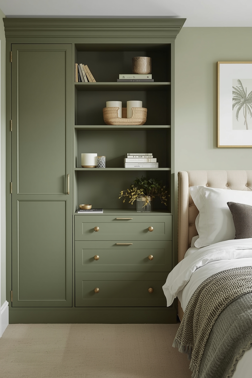 Sage Green Bedroom Storage Solutions