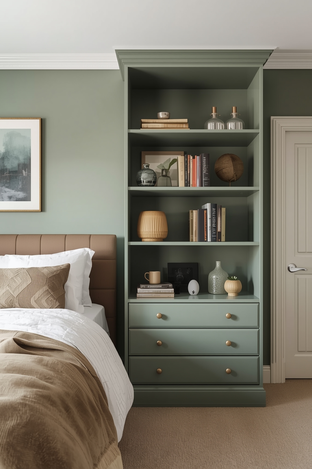 Sage Green Bedroom Storage Solutions