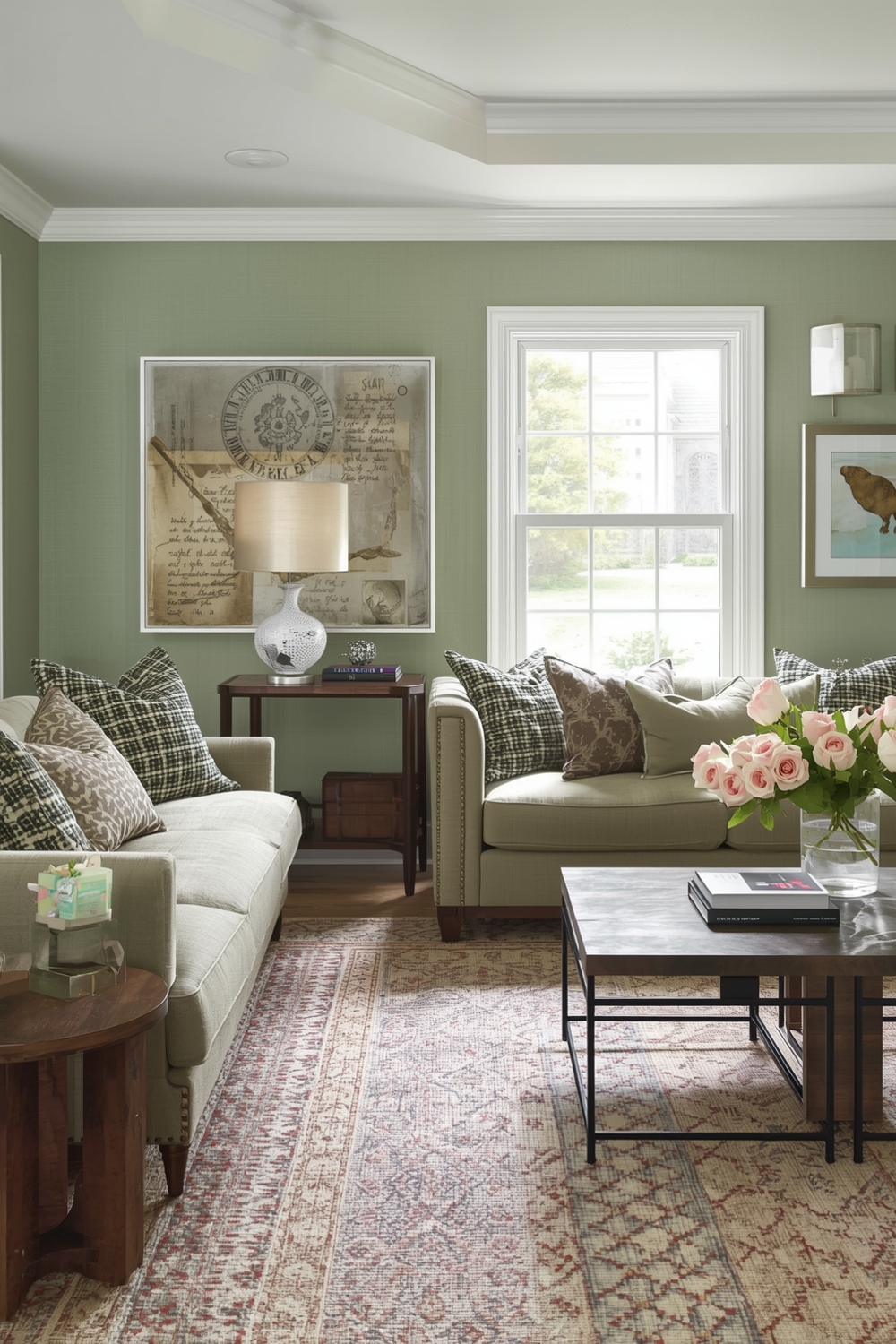Sage Green Living Room Color Accents