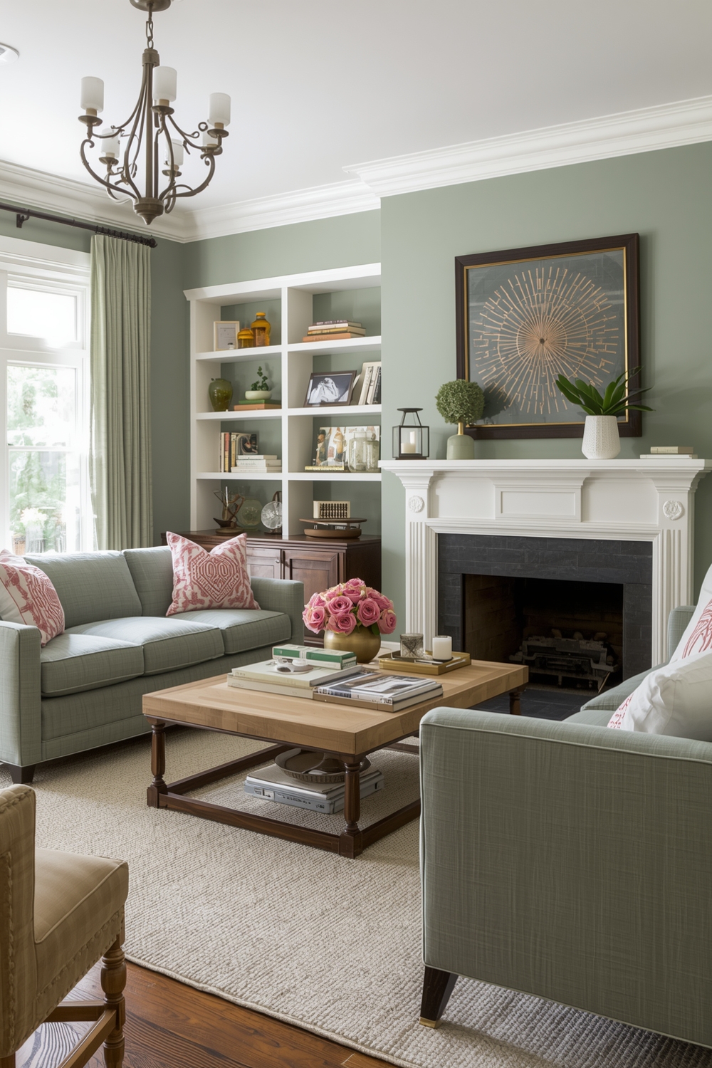Sage Green Living Room Color Accents