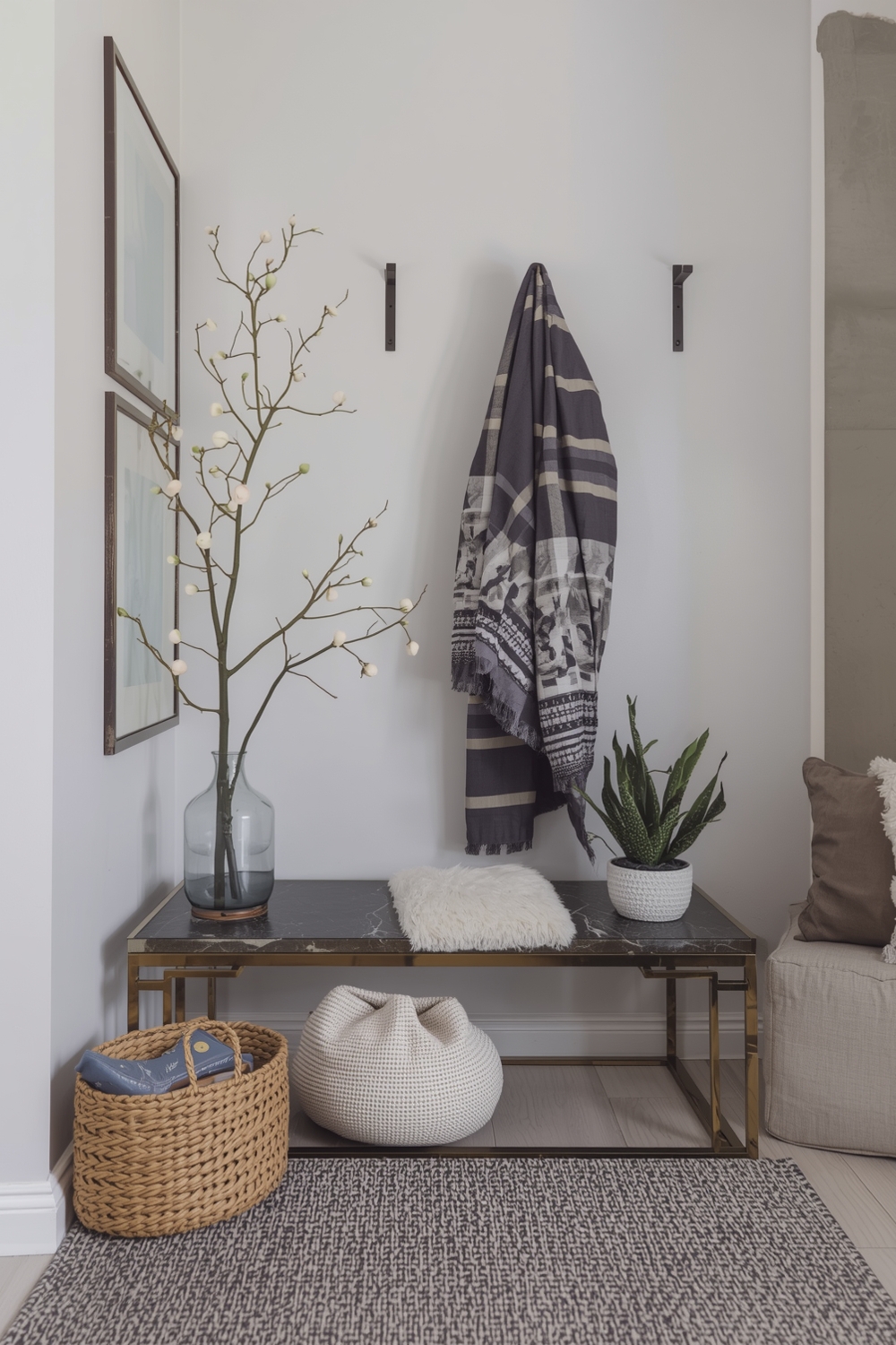 Small Entryway Design with Seating