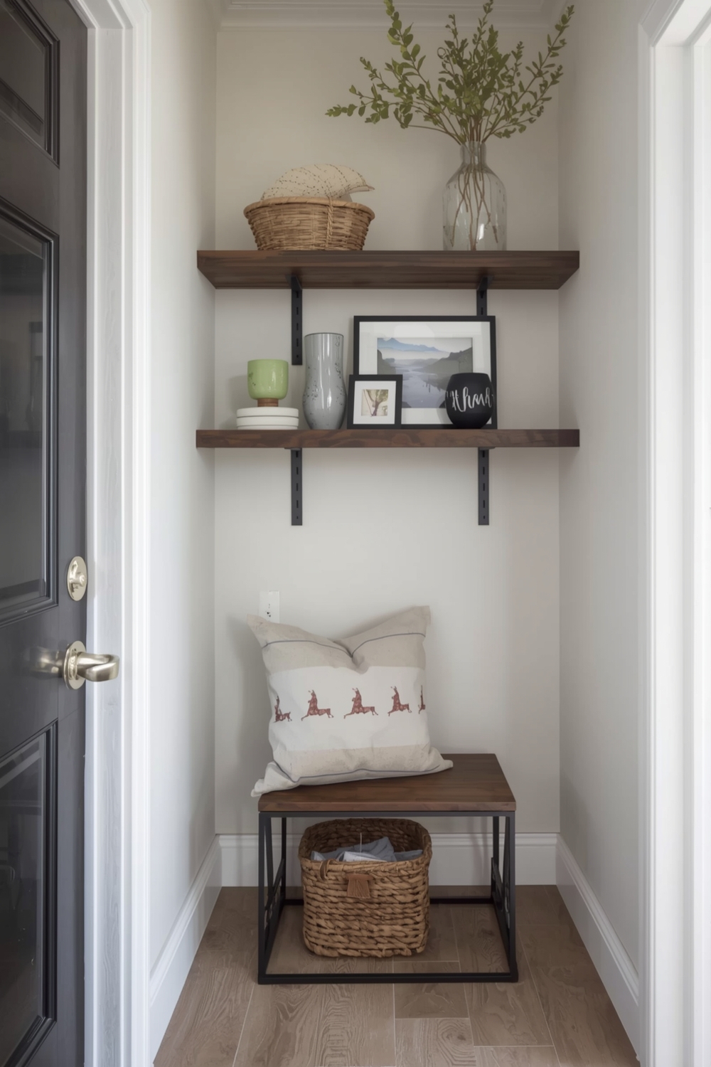 Small Entryway with Shelves