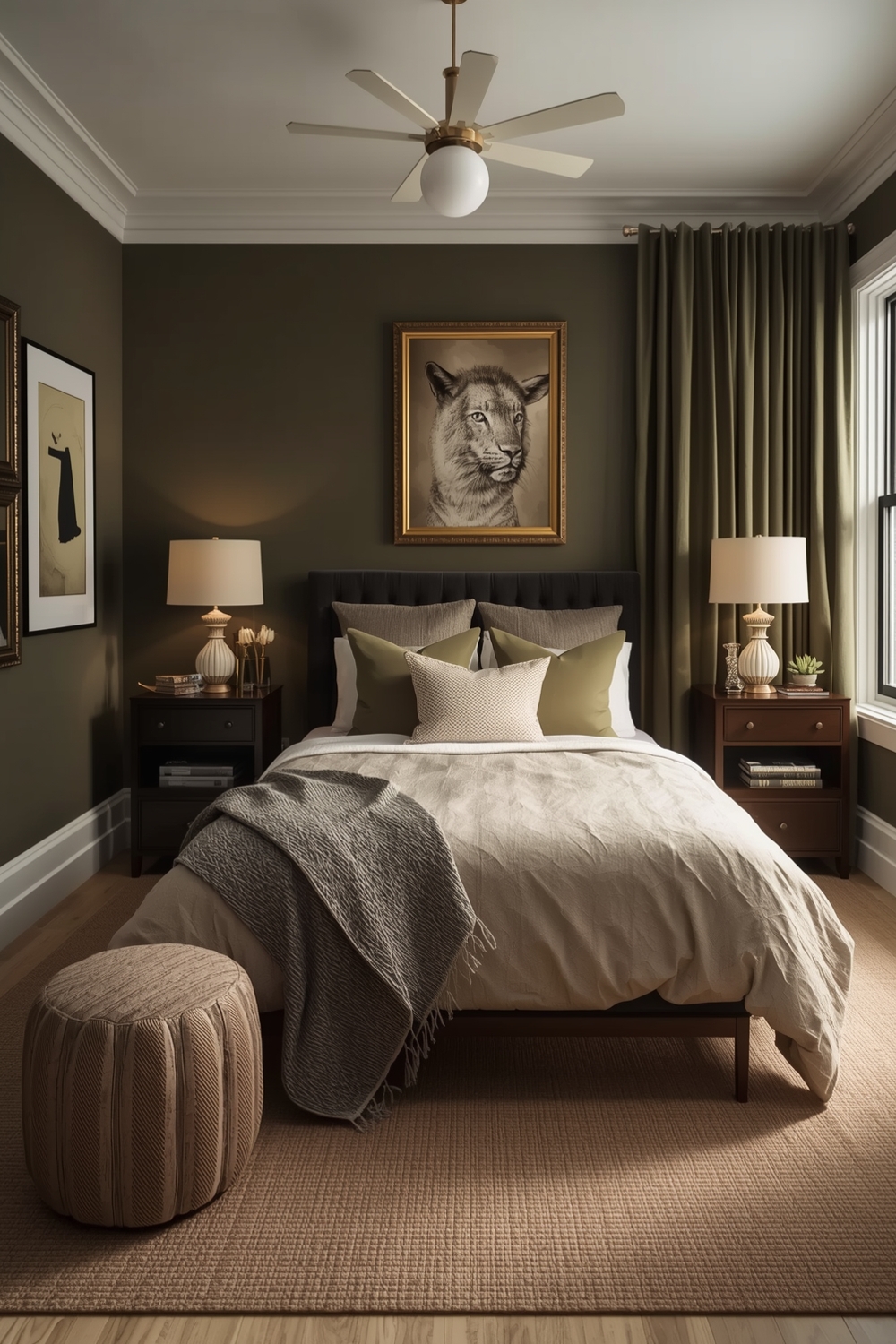 Stylish Olive Green Bedroom Layouts