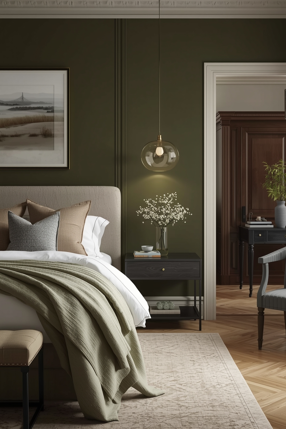 Stylish Olive Green Bedroom Layouts