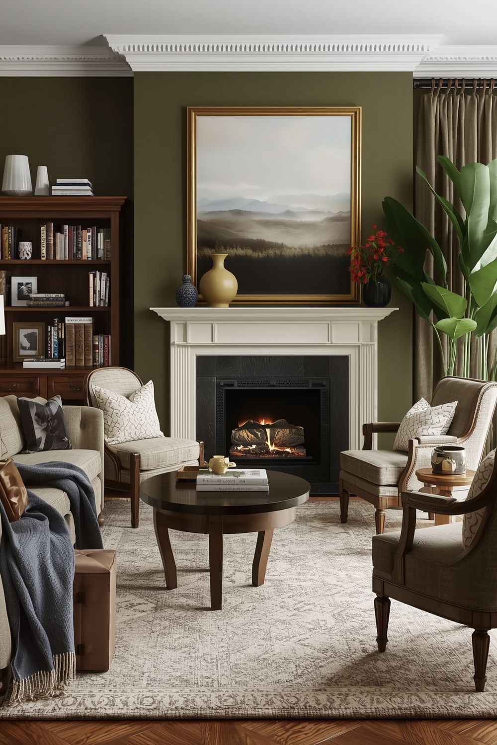 Stylish Olive Green Living Room Designs