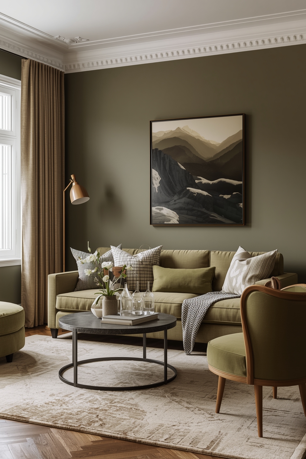 Stylish Olive Green Living Room Layouts
