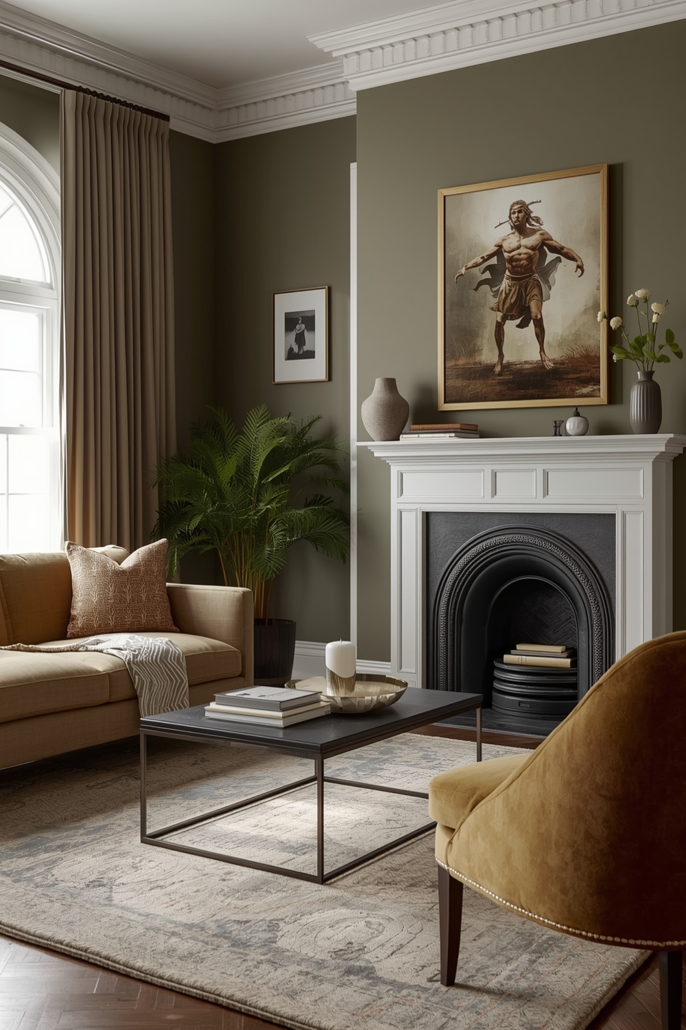 Stylish Olive Green Living Room Layouts