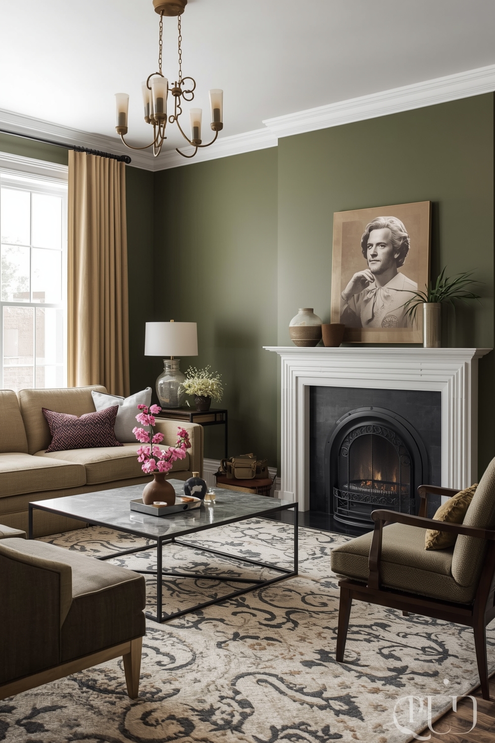 Stylish Olive Green Living Room Layouts
