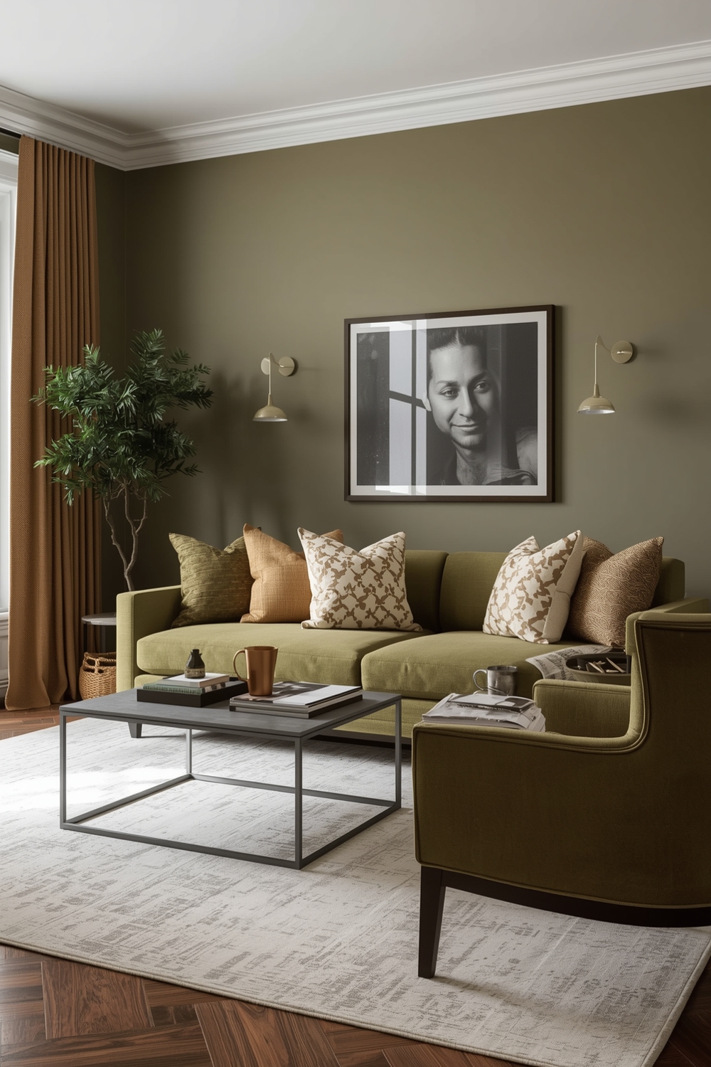 Stylish Olive Green Living Room Layouts