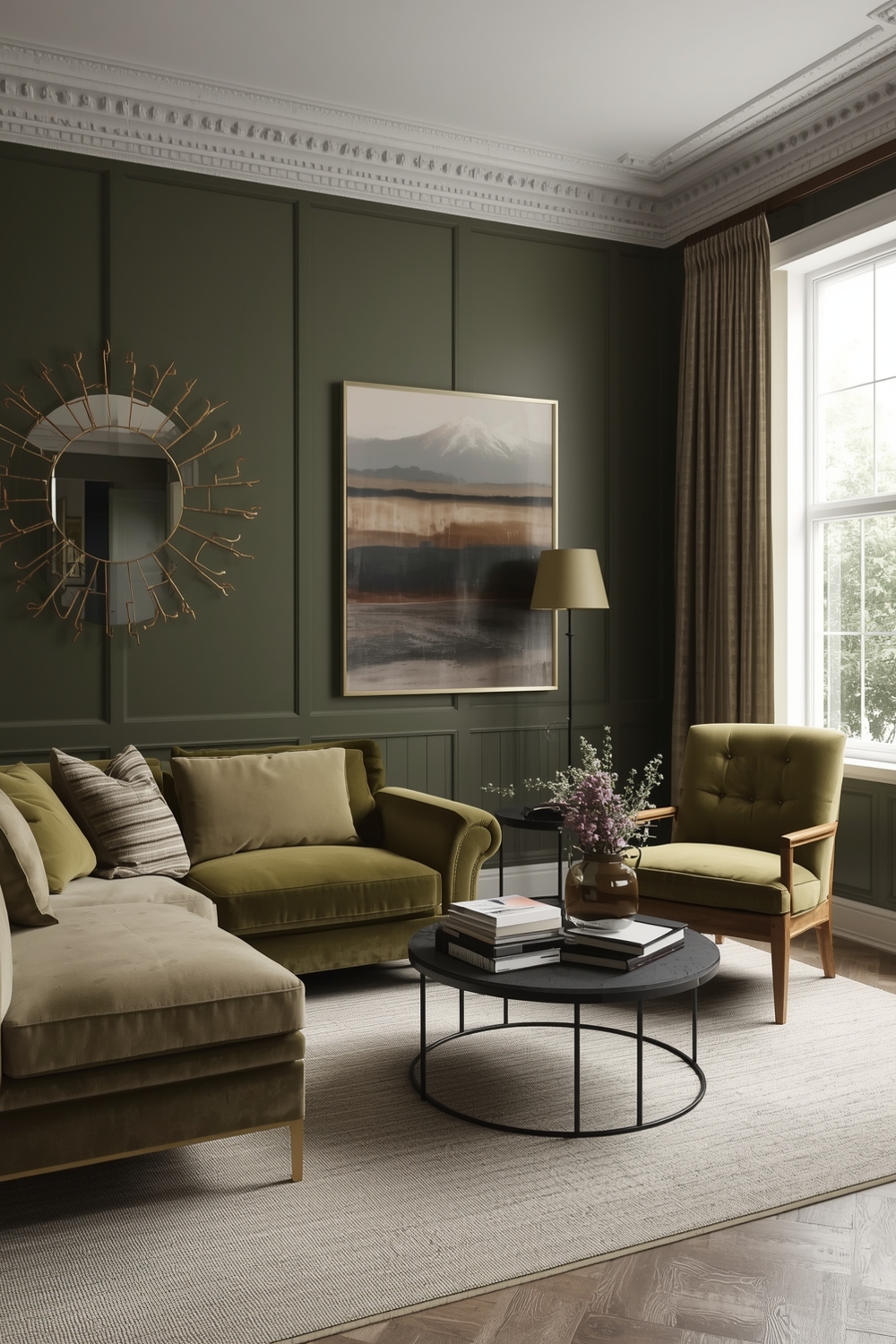 Stylish Olive Green Living Room Layouts