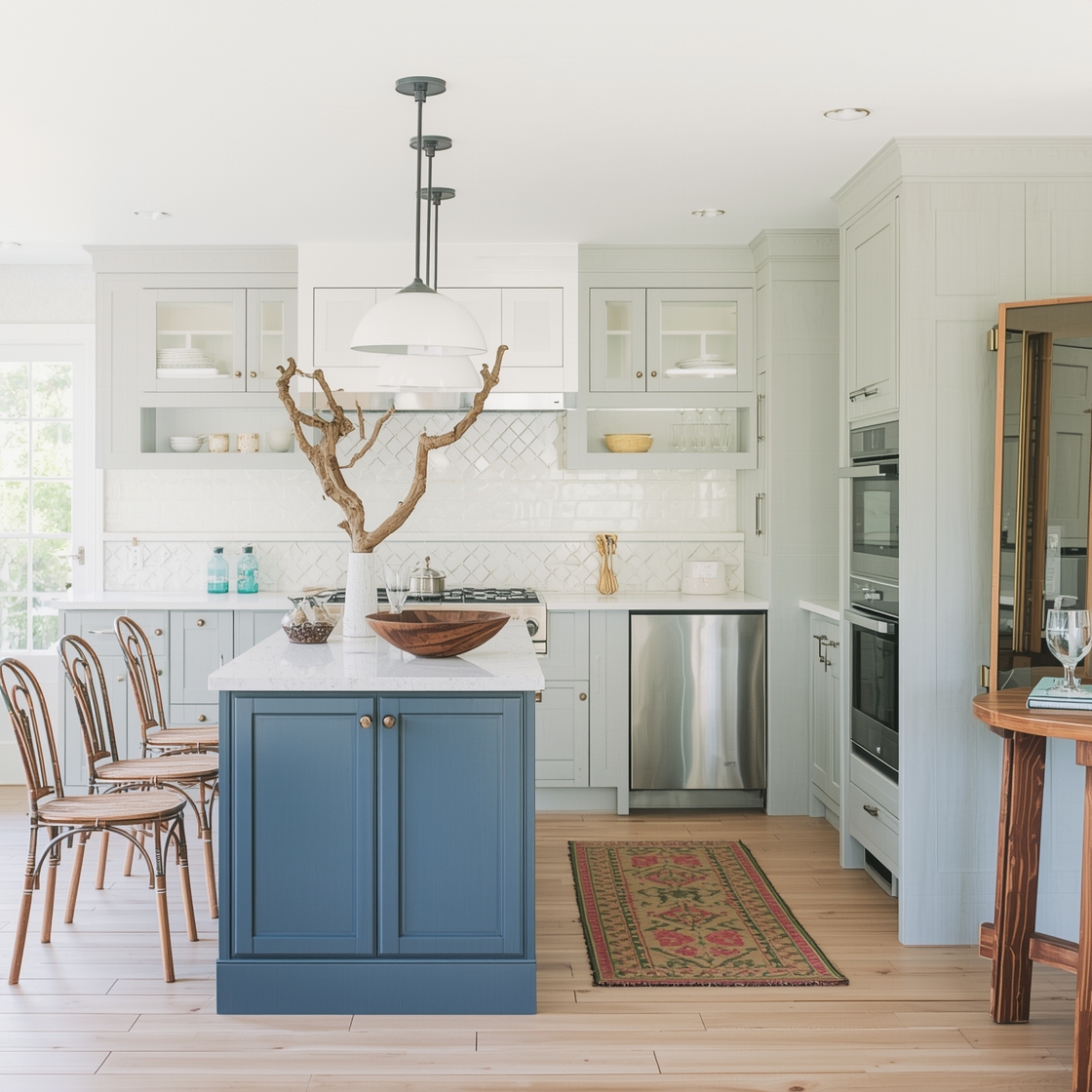 Two-toned kitchen cabinet color